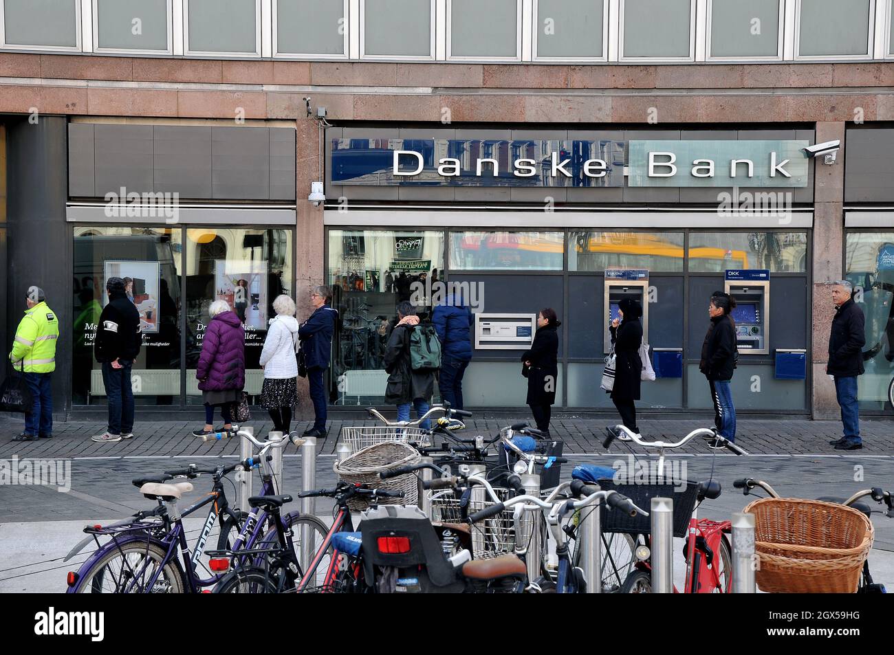 Copenhagen, Denmark.04 October 2021,Danske bank's head office building