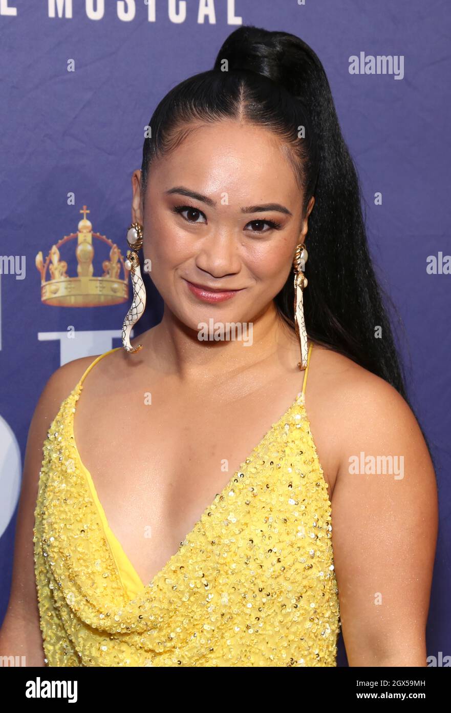New York, NY, USA. 3rd Oct, 2021. Andrea Macasaet arrives at the opening night party for Six The Musical, held at Pier 60, on October 3, 2021, in New York City. Credit: Joseph Marzullo/Media Punch/Alamy Live News Stock Photo