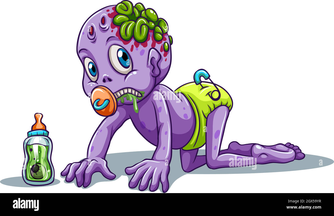 A baby zombie Stock Vector