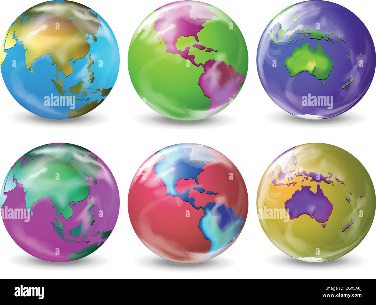 Earth in different colours Stock Vector