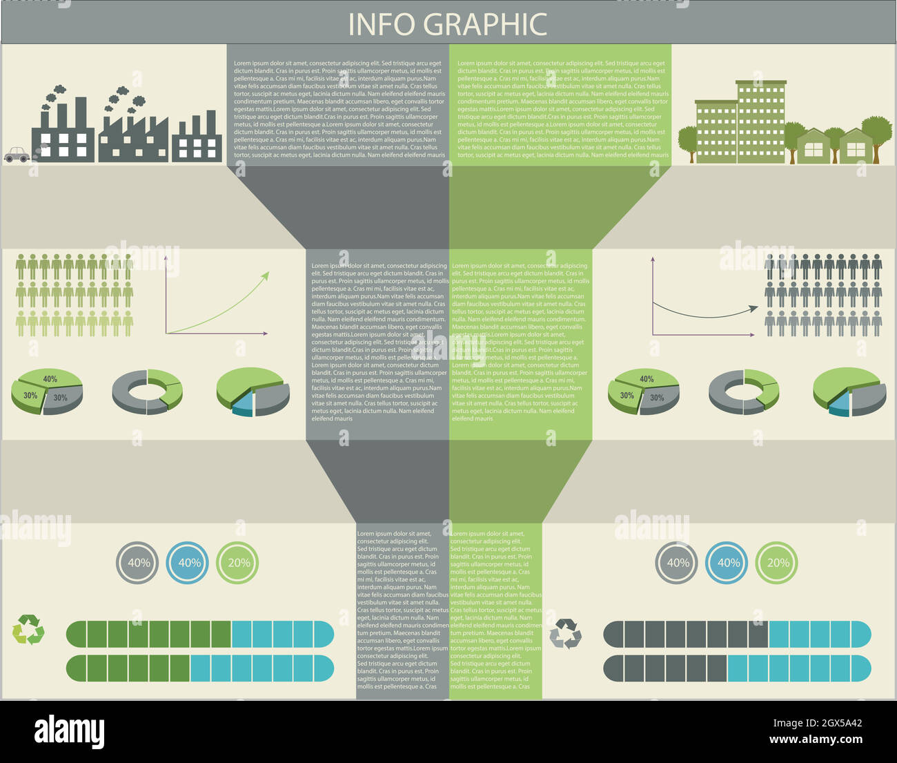 An infographic of humans and the environment Stock Vector
