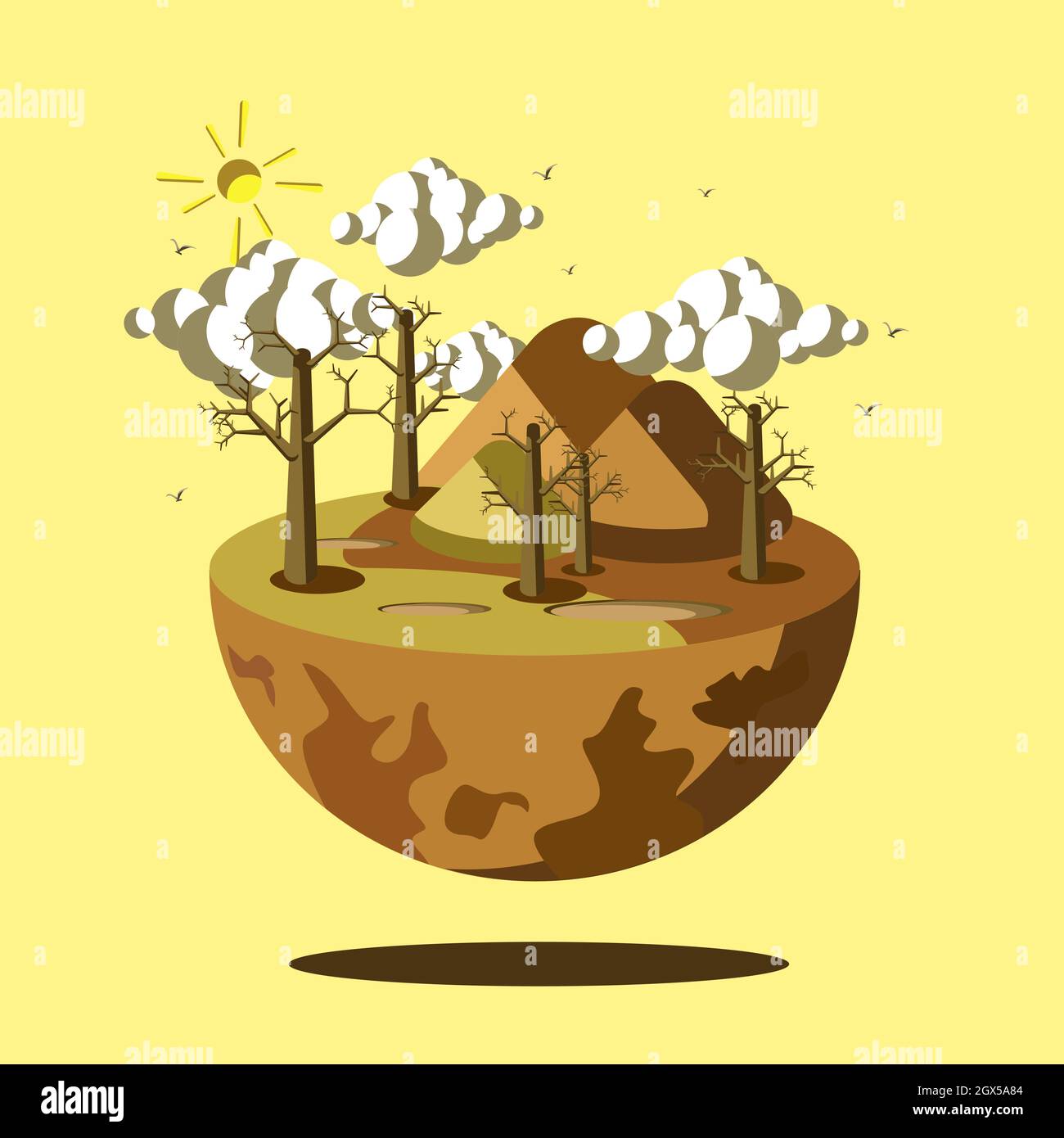 Vector design of dry season earth illustration Stock Vector Image & Art -  Alamy