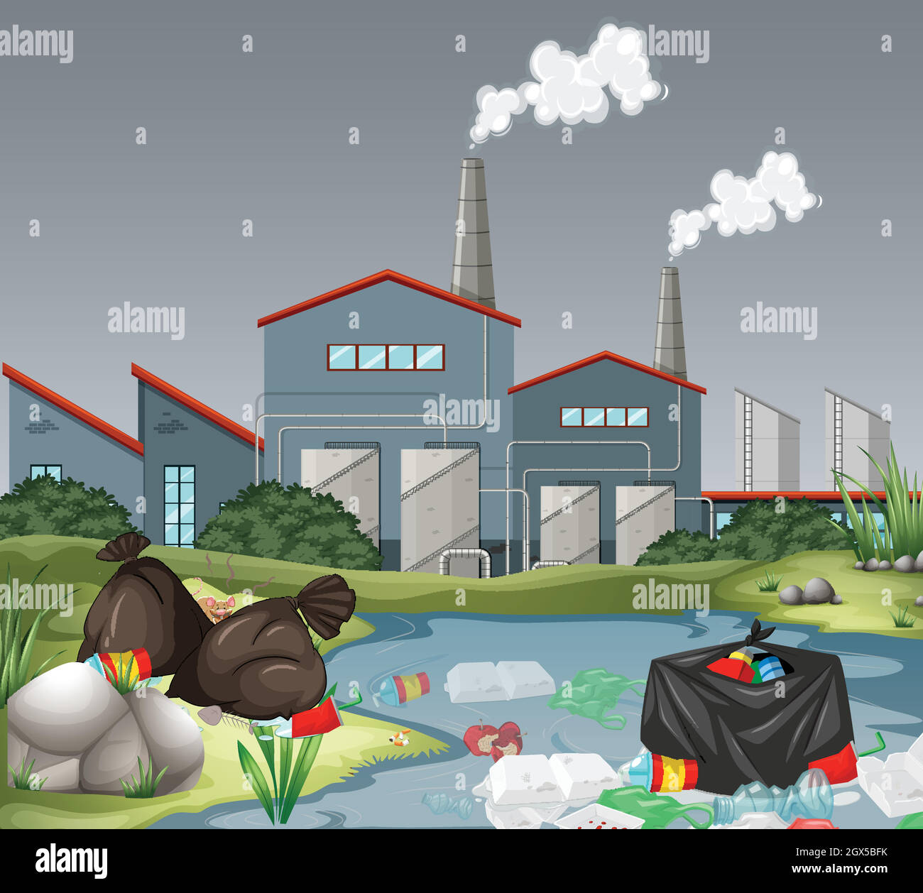 Scene factory water pollution illustration hi-res stock photography and images - Alamy Scene factory water pollution illustration hi-res stock photography and images - Alamy