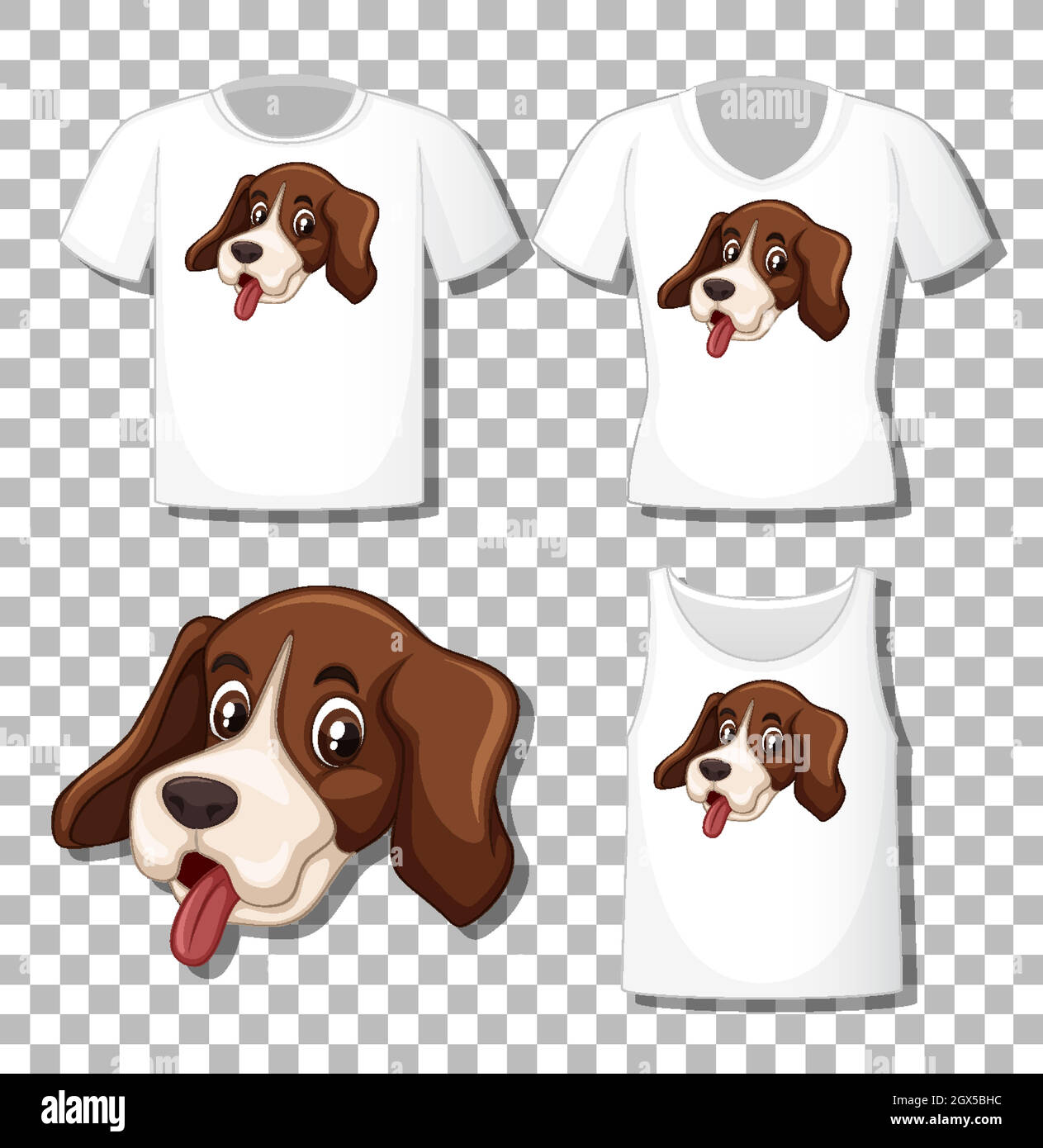 Cute dog cartoon character with set of different shirts isolated on transparent  background Stock Vector Image & Art - Alamy