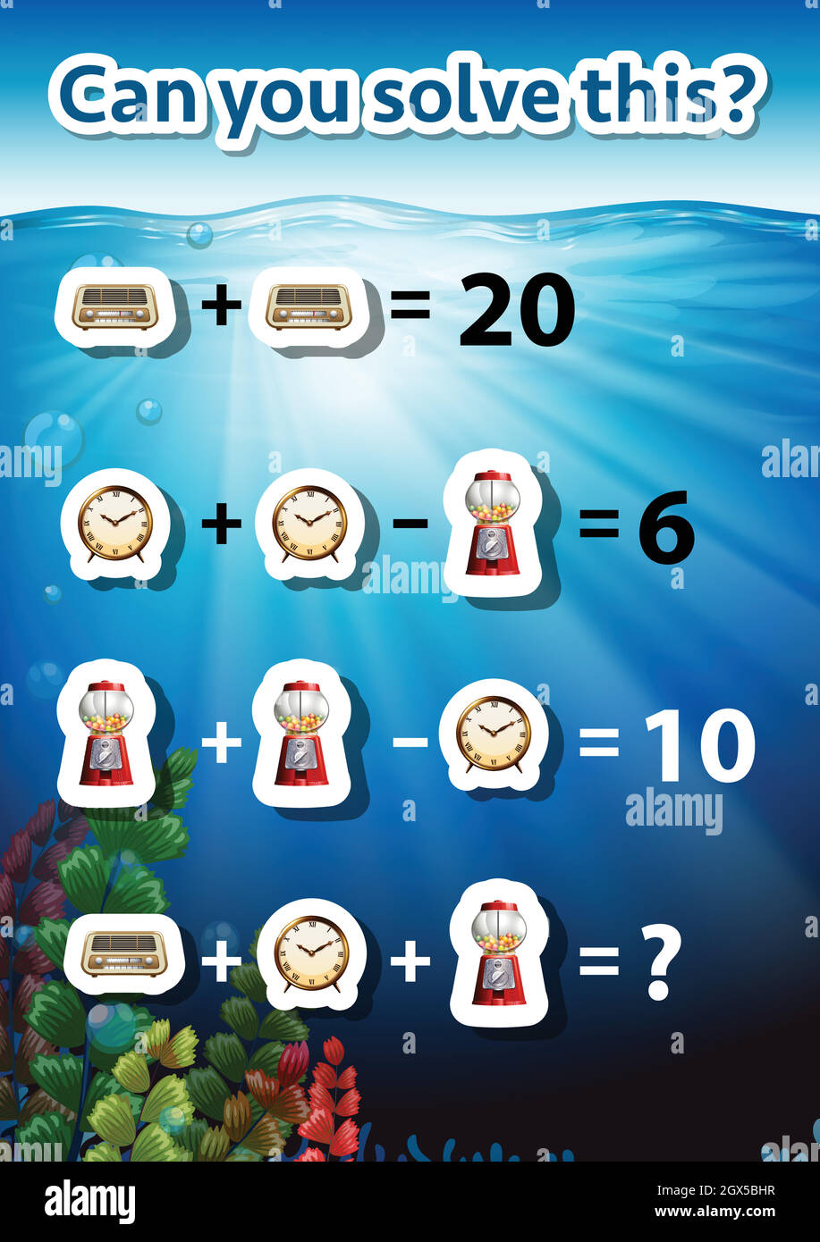 Can you solve this math problem Stock Vector Image & Art - Alamy