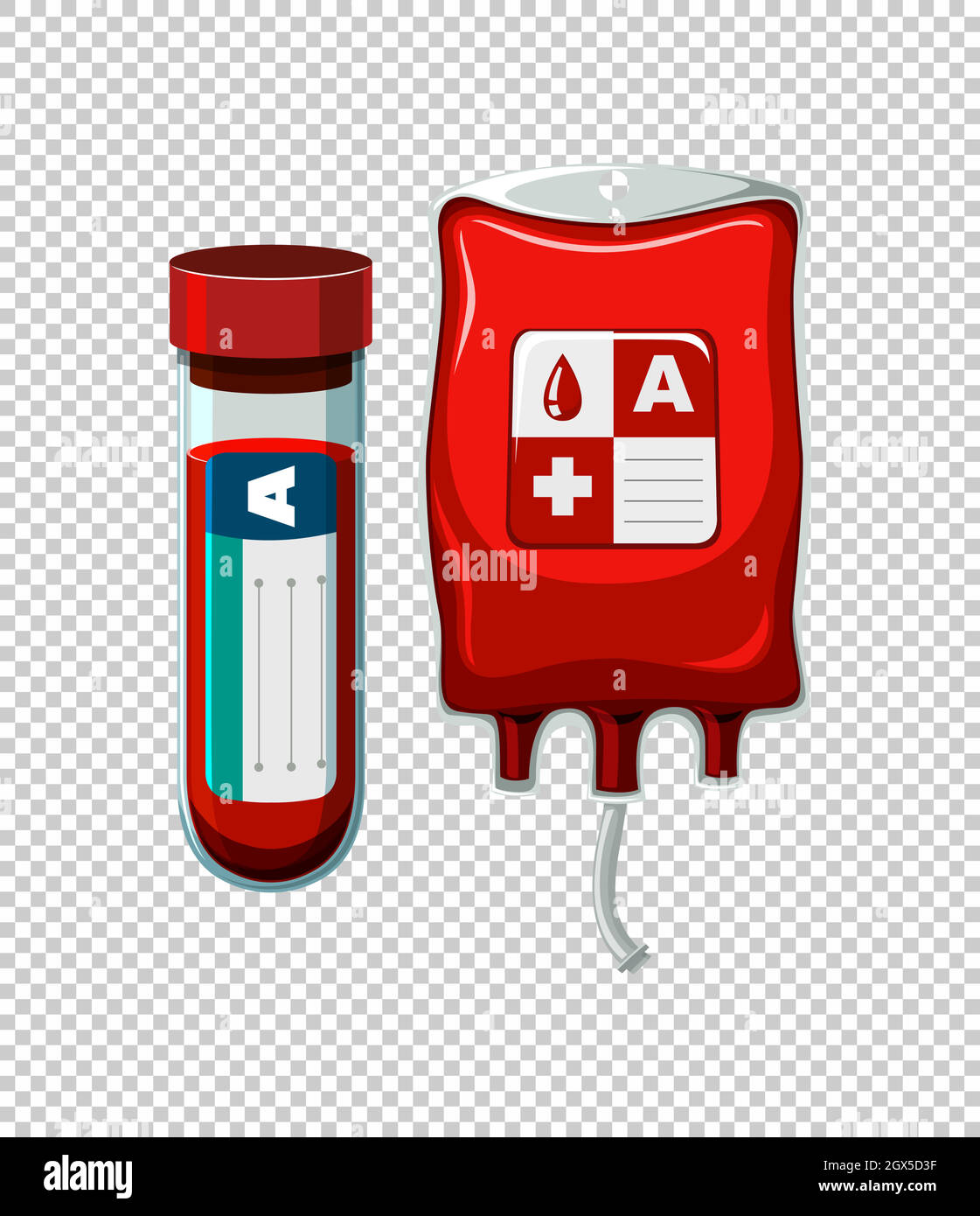 Blood in tube and bag Stock Vector