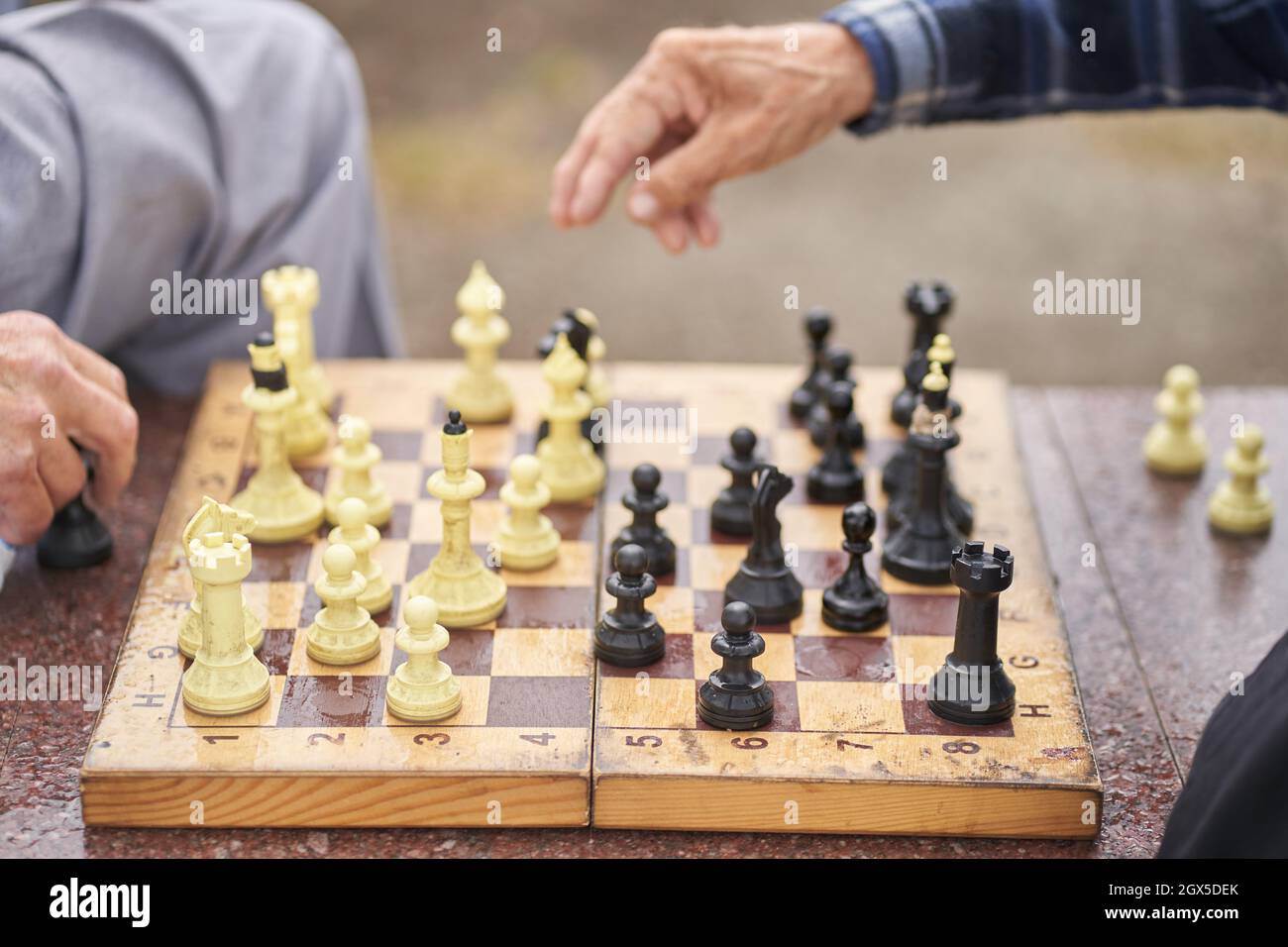 Chess board game concept of business ideas and competition and strategy  plan success meaning. Stock Photo