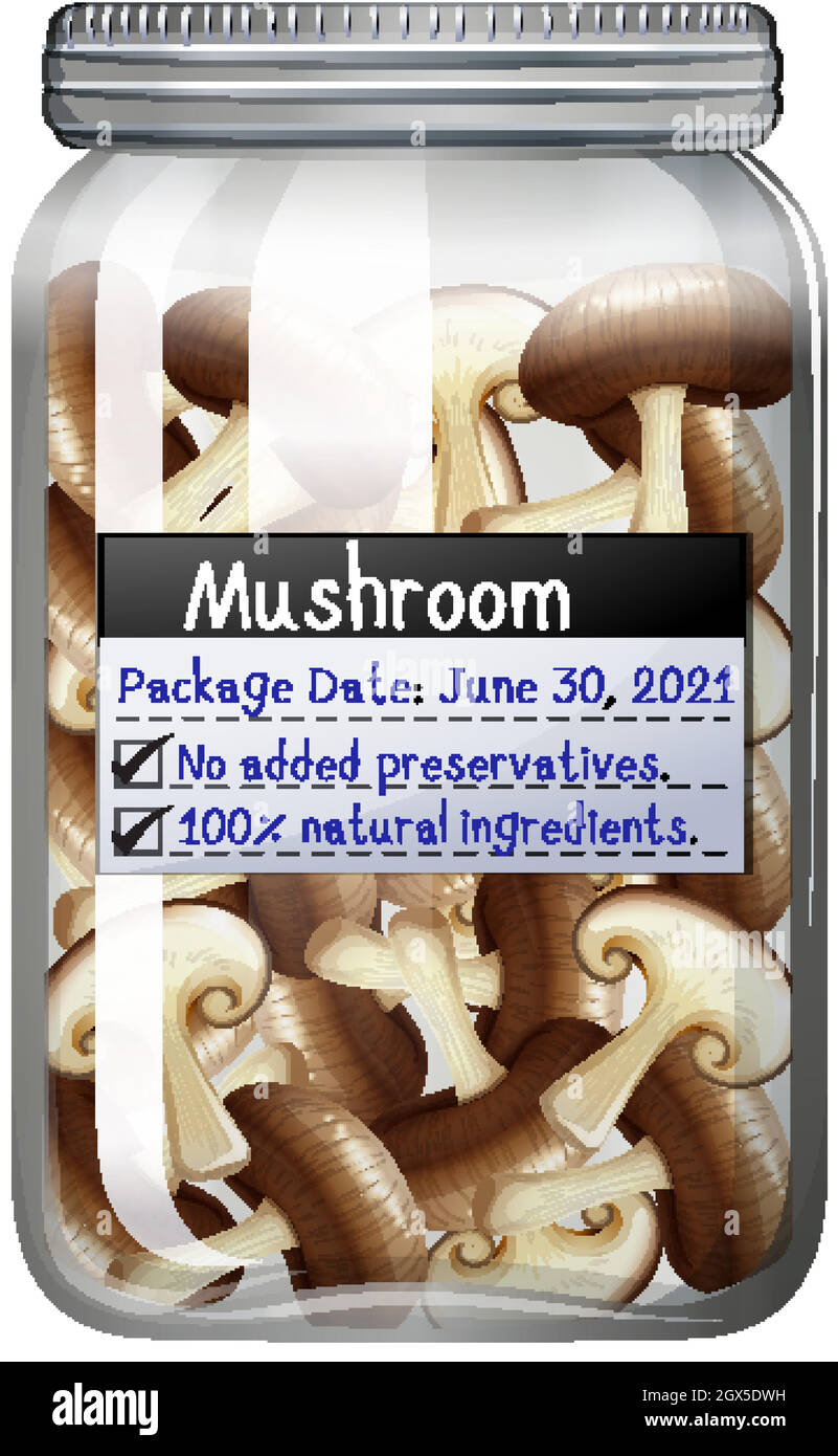 Mushroom preserve in glass jar Stock Vector Image & Art Alamy