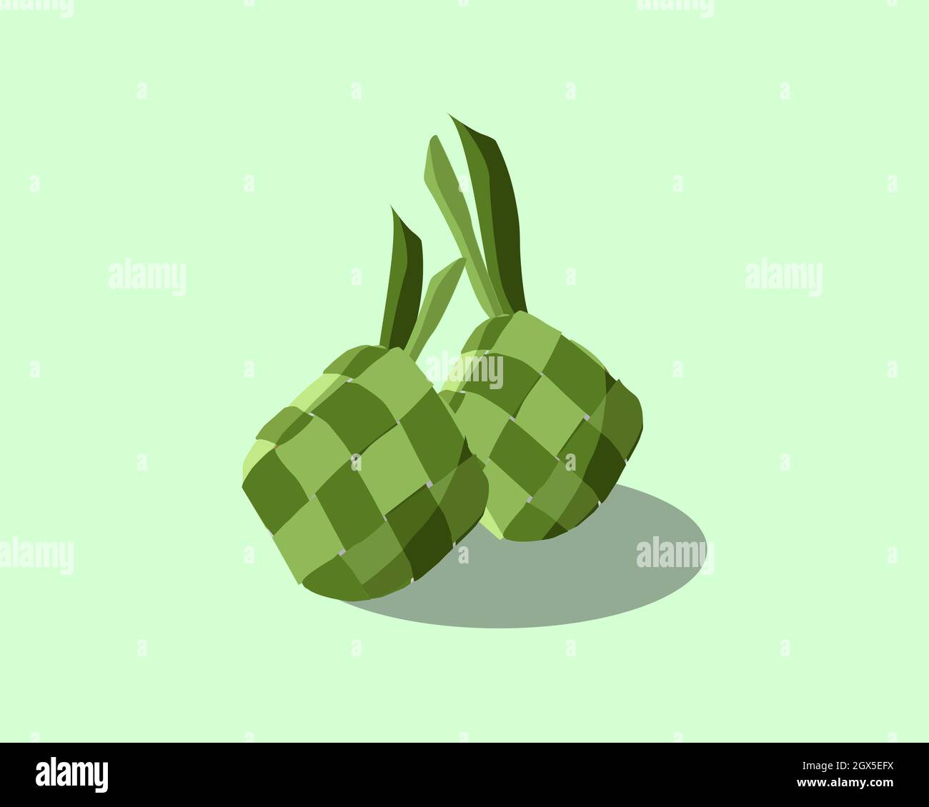 Islamic day food ketupat vector illustration Stock Vector