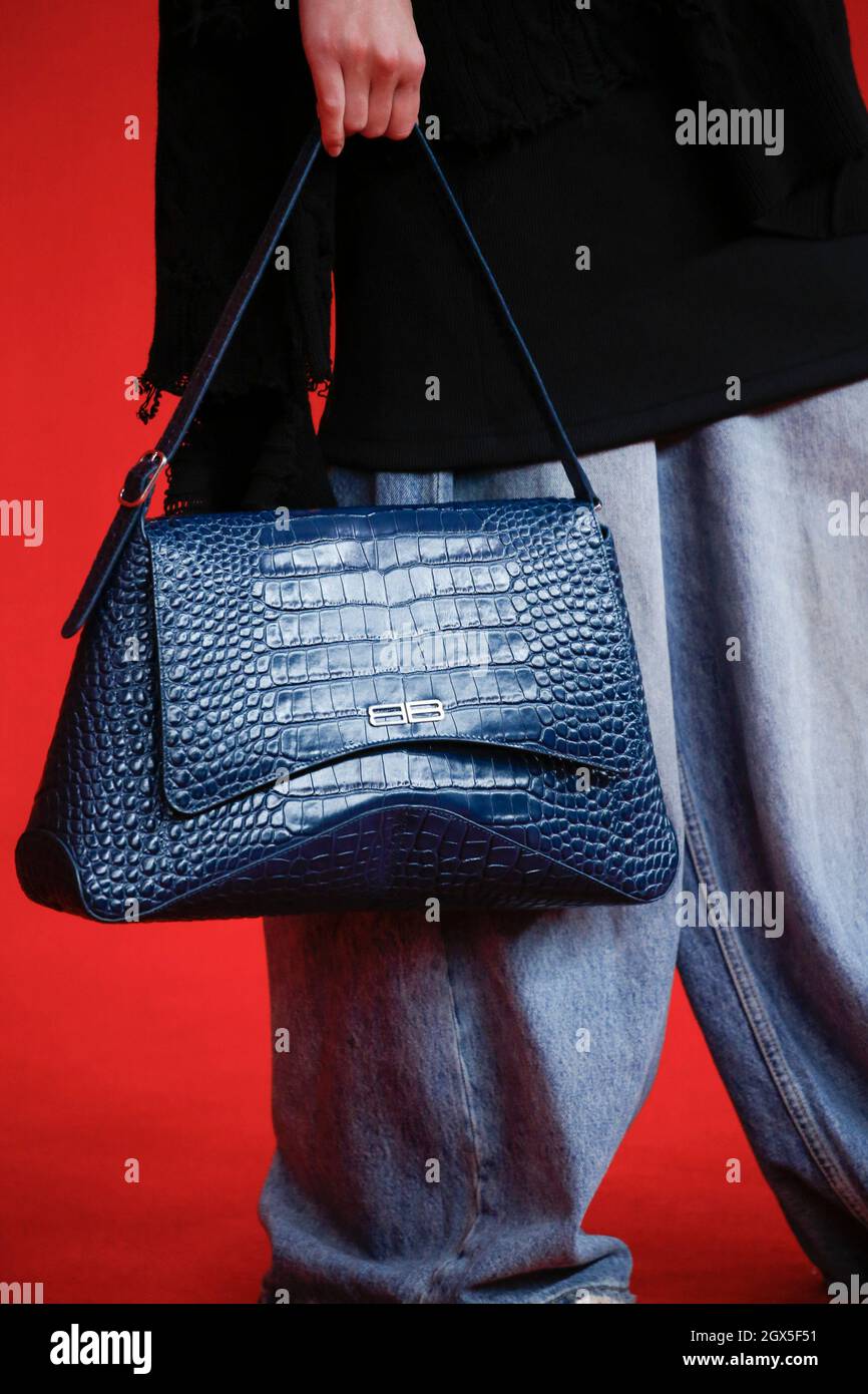Details, accessories, handbags and shoes on the runway at the Balenciaga  fashion show during Spring/Summer 2022 Collections Fashion Show at Paris  Fashion Week in Paris, France on October 2, 2021. (Photo by
