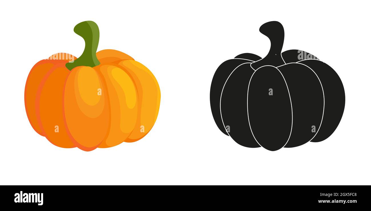 pumpkin icons on white back Stock Vector