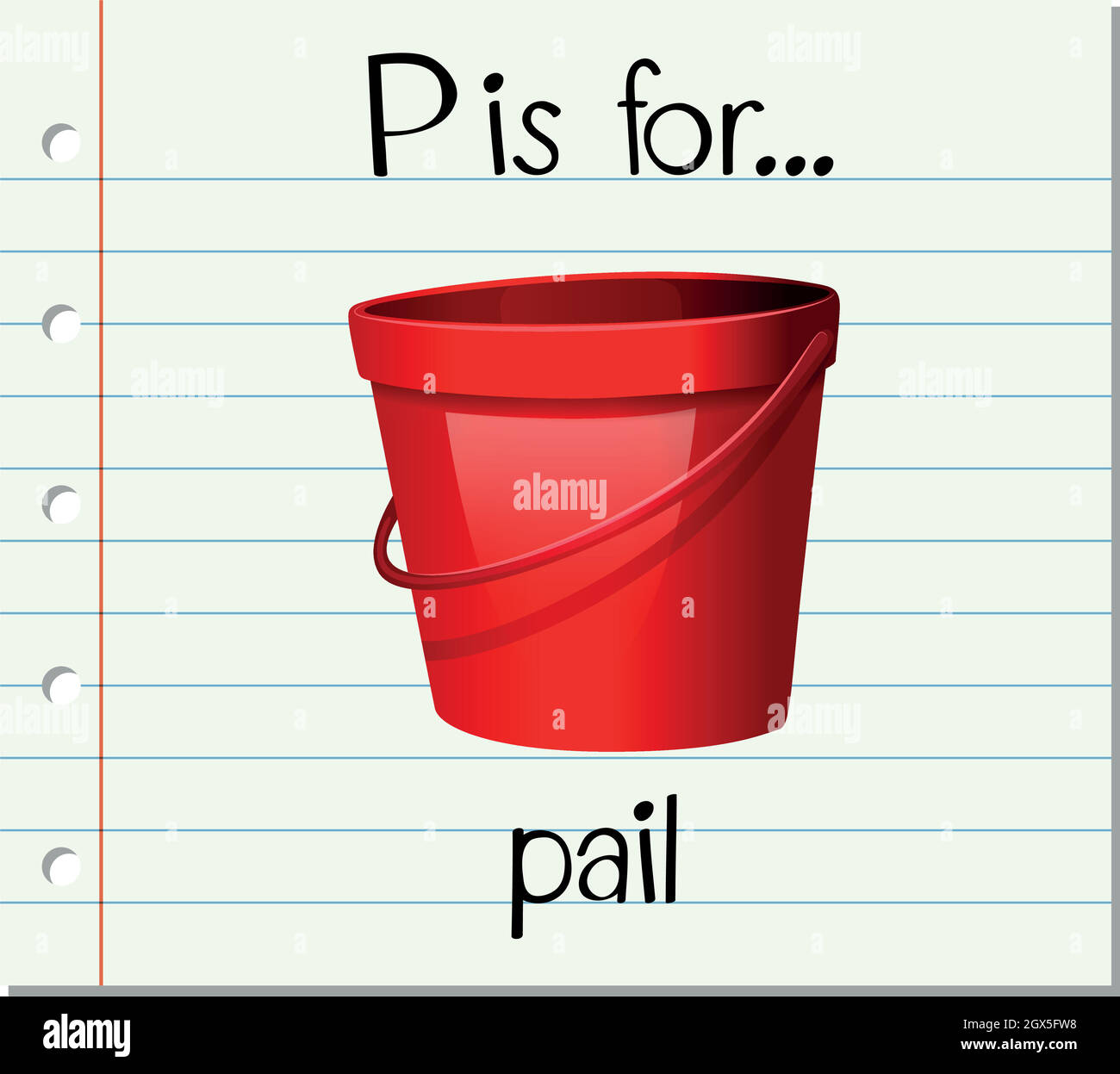 Flashcard letter P is for pail Stock Vector Image & Art - Alamy