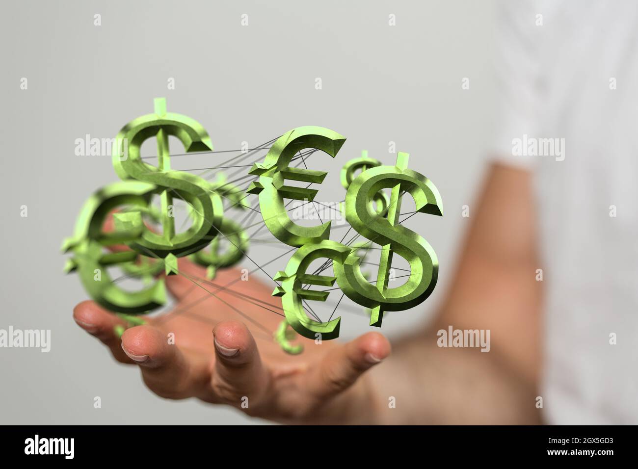3d silver currency symbols hi-res stock photography and images - Alamy