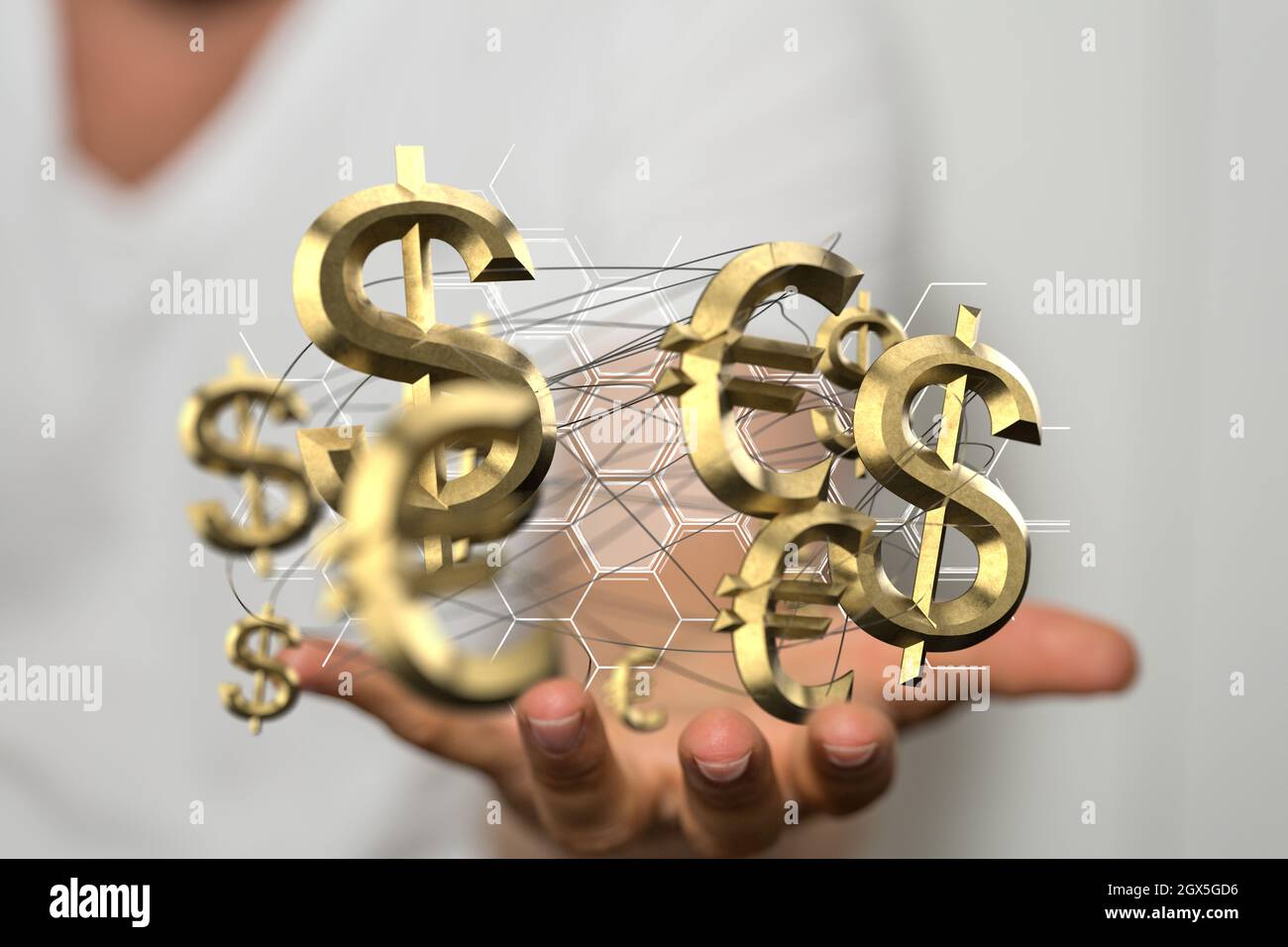 3d silver currency symbols hi-res stock photography and images - Alamy