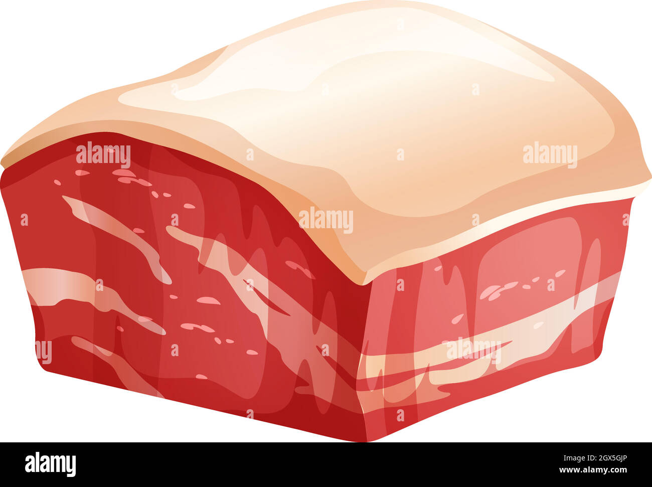 Chunk of pork with skin Stock Vector