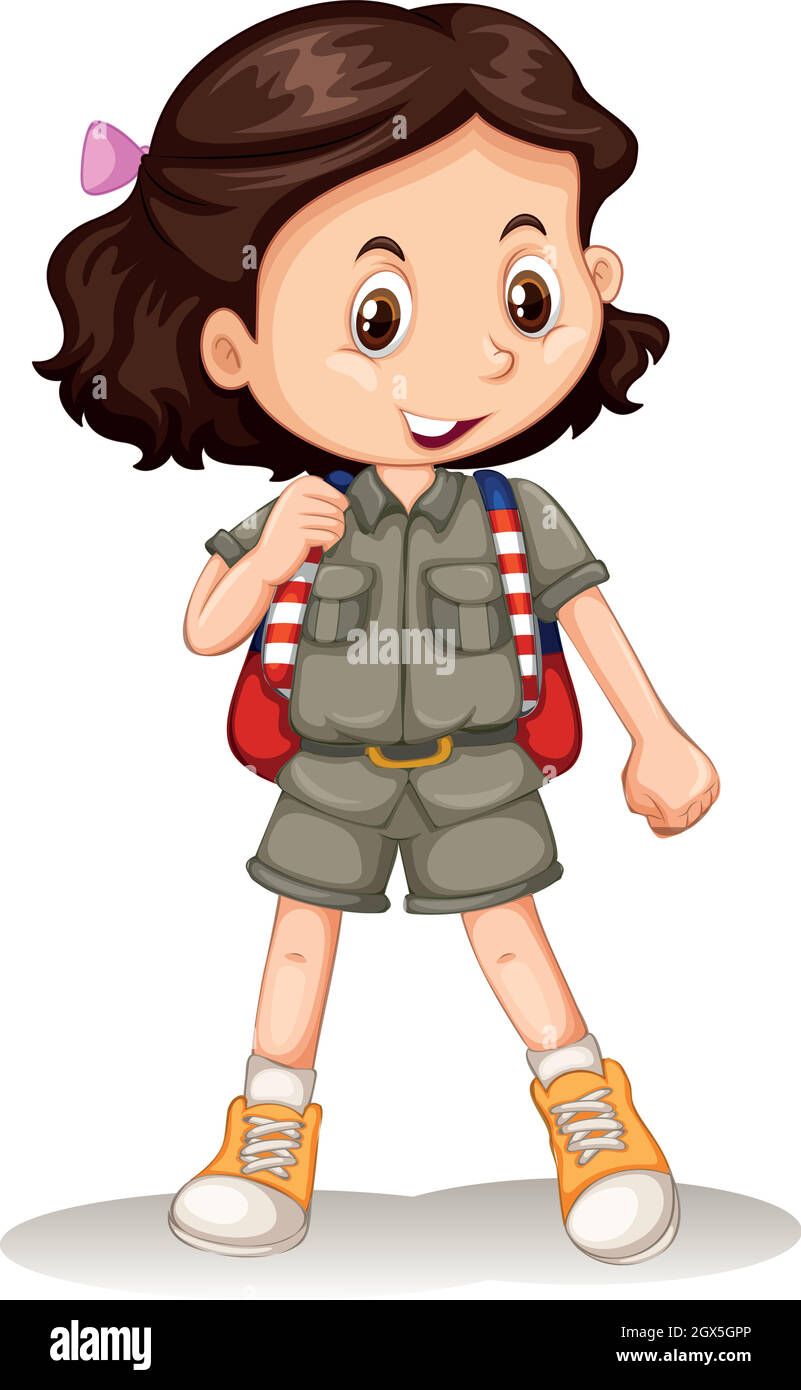 A Cute Zoo Keeper on White Background Stock Vector