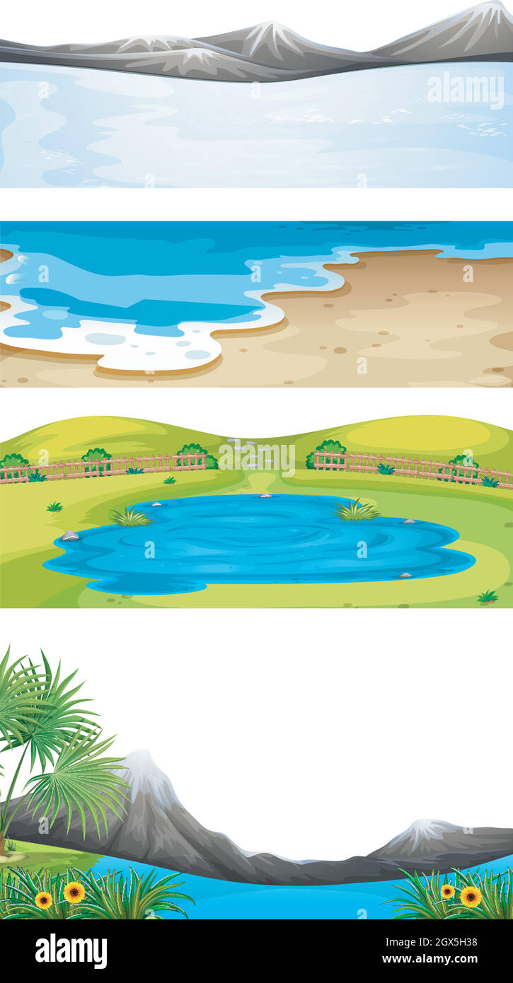 Set of nature landscape Stock Vector Image & Art - Alamy