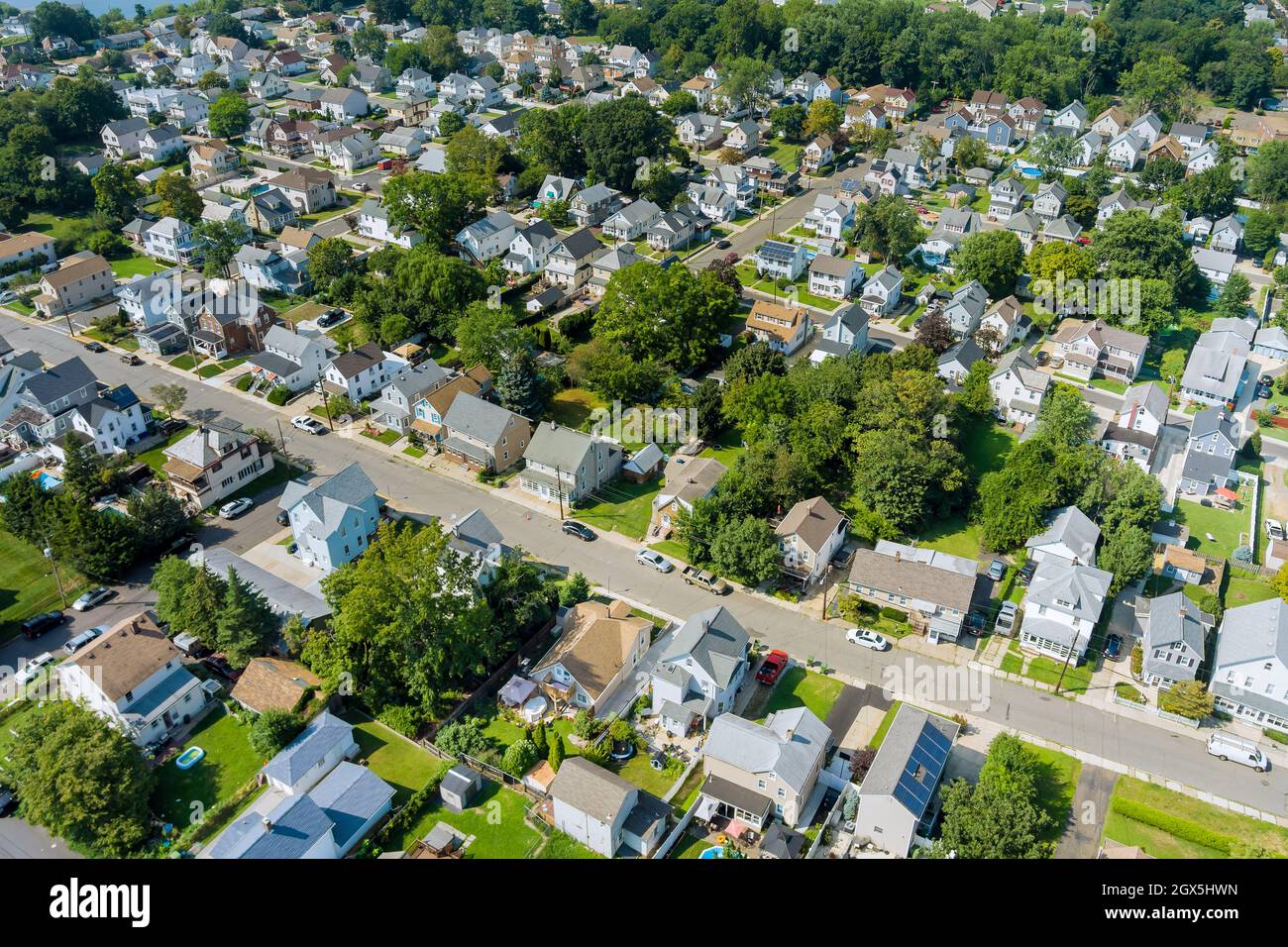 Aerial view of single family homes, a residential district East