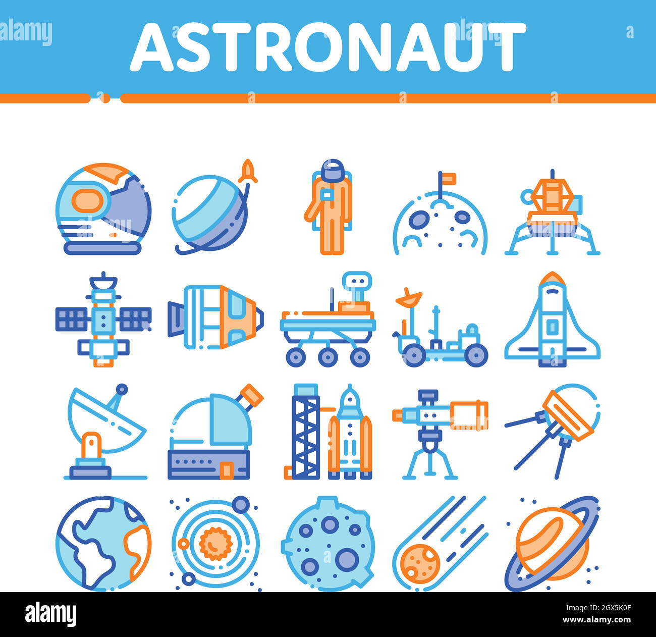 Astronaut set Stock Vector Images - Alamy