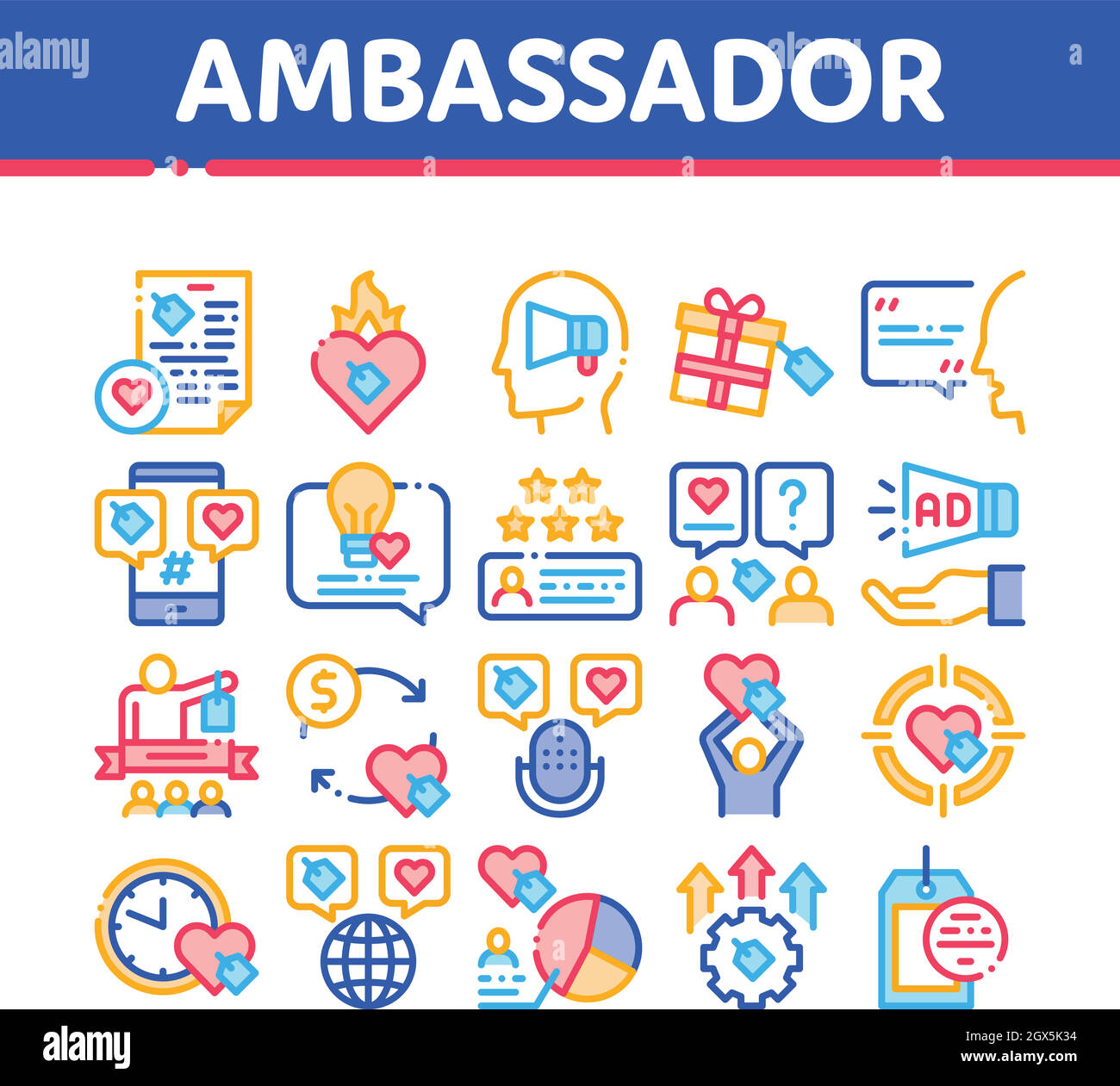 Ambassador Creative Collection Icons Set Vector Stock Vector