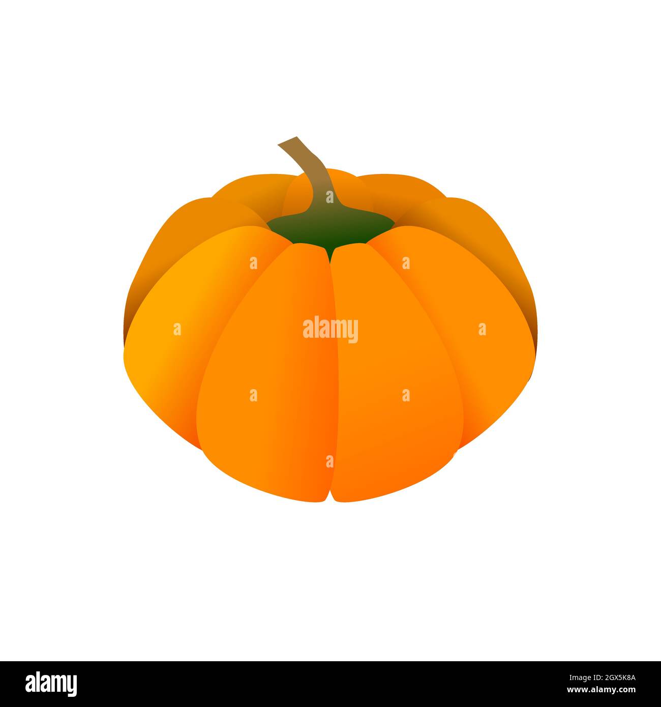 Vector pumpkin fruit flat icon. For Thanksgiving, Harvest Festival, Halloween party invitations, advertisement and autumn sales. Stock Vector