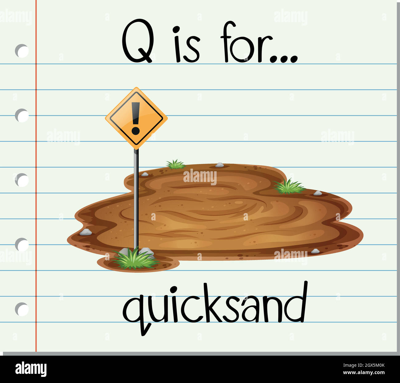 Flashcard letter Q is for quicksand Stock Vector Image \u0026 Art - Alamy, image size:1300x1246