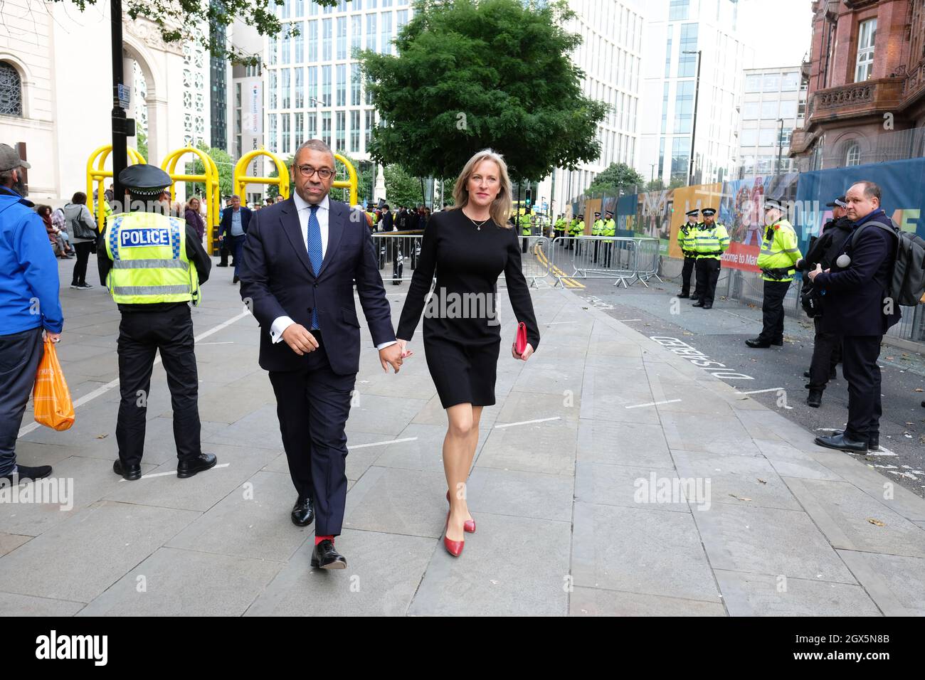 Manchester, UK – Monday 4th October 2021 – Conservative MP James Cleverly outside the Conservative Party Conference in Manchester. Photo Steven May / Alamy Live News Stock Photo