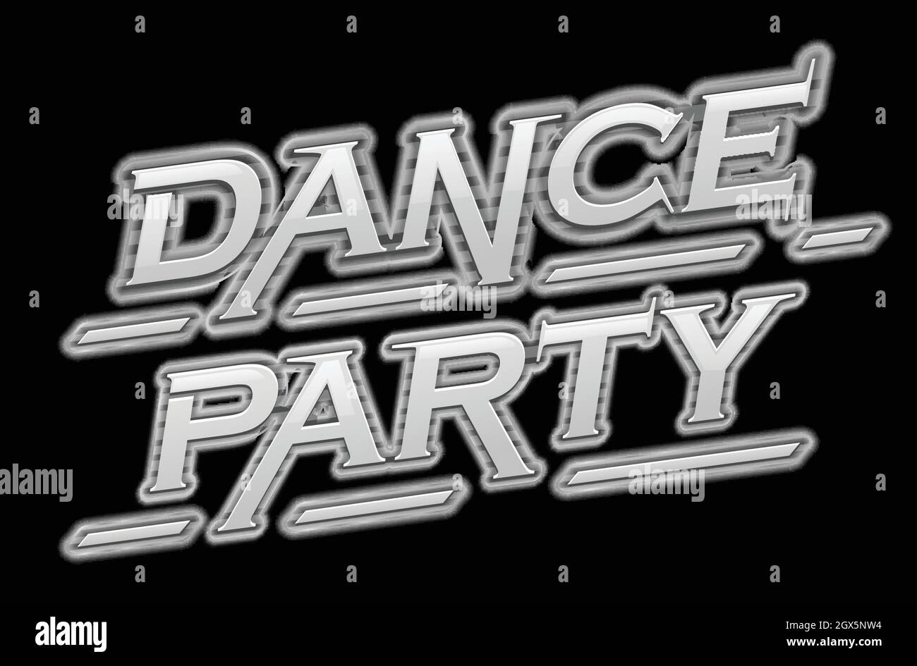 Dance party black scene text Stock Vector