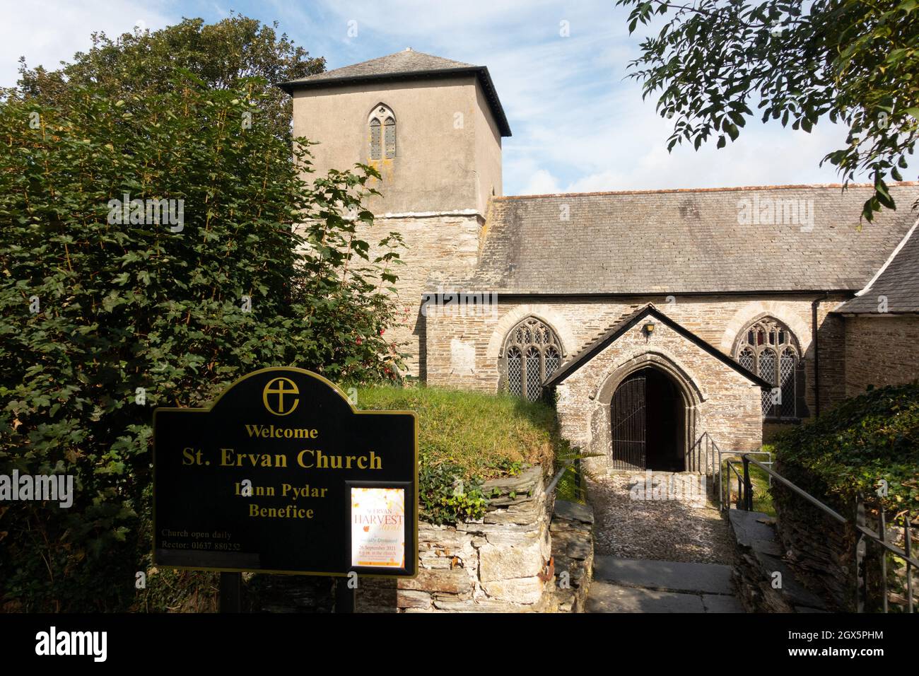 Church of St Ervan, North Cornwall. UK Stock Photo
