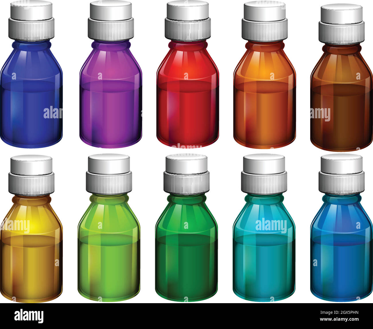 Colourful medicine bottles Stock Vector