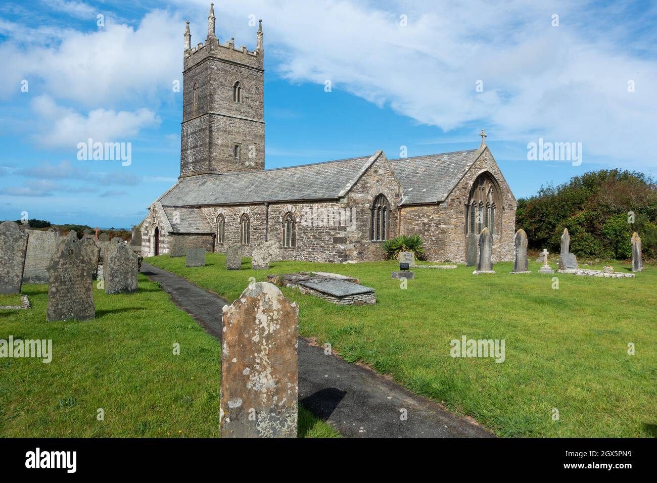 The church of St. Eval, North Cornwall Stock Photo