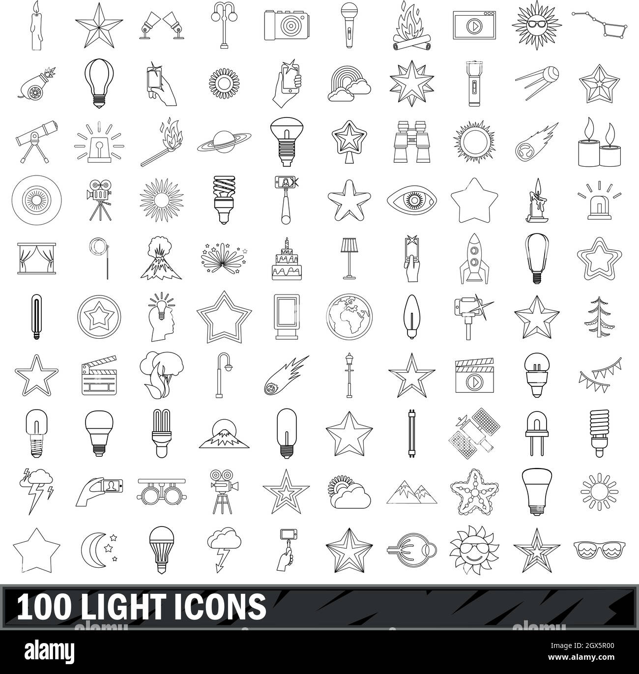 Outline flame icons set Stock Vector Images Alamy