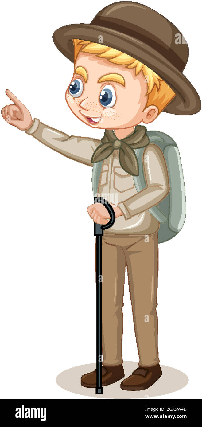 Boy in scout uniform on isolated background Stock Vector Image & Art ...