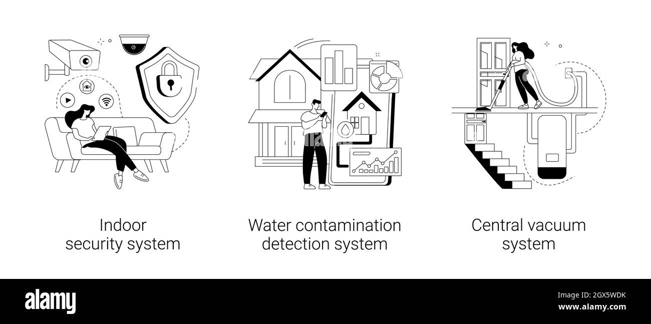 Home comfort and security abstract concept vector illustrations Stock