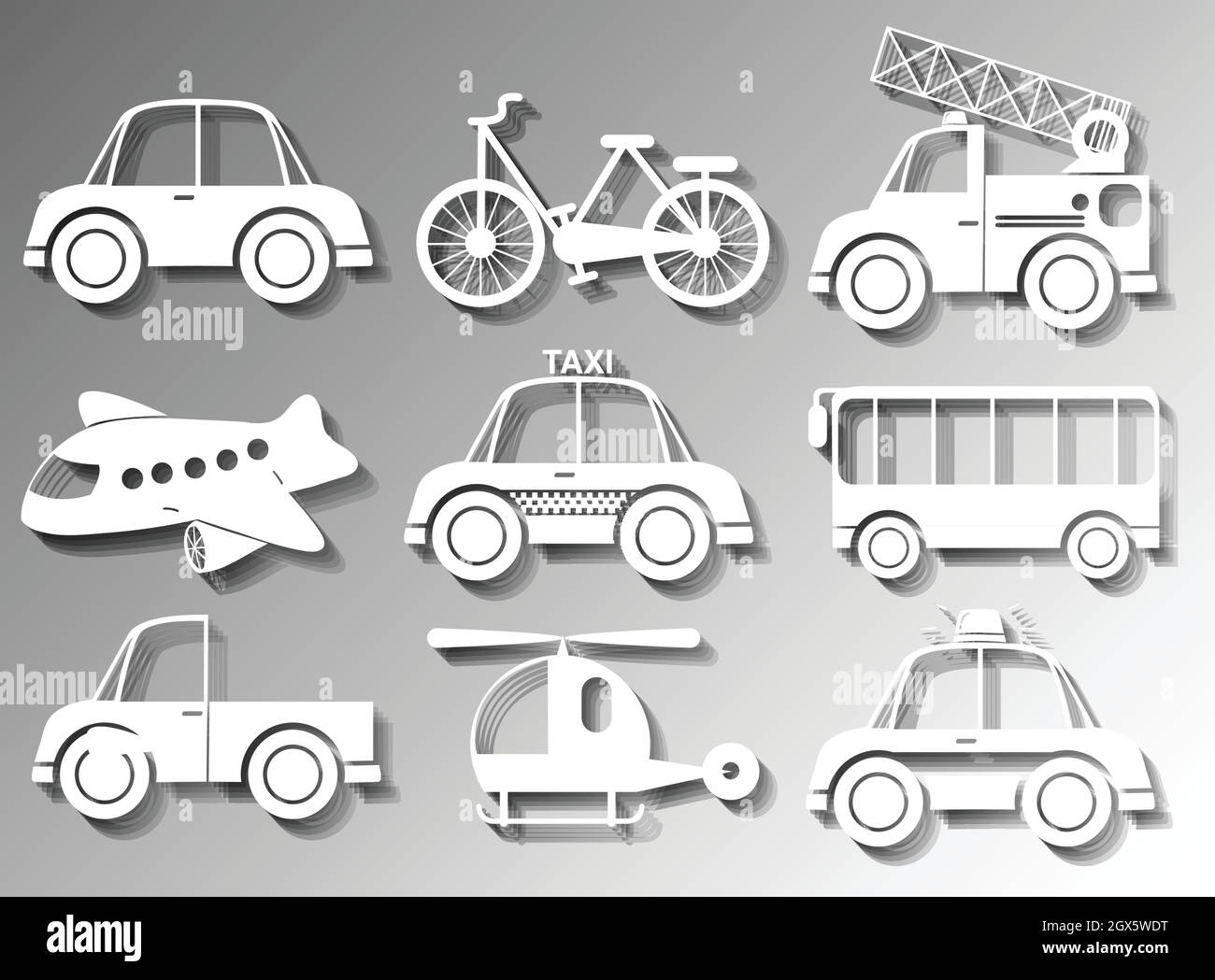 Different types of transportation Stock Vector