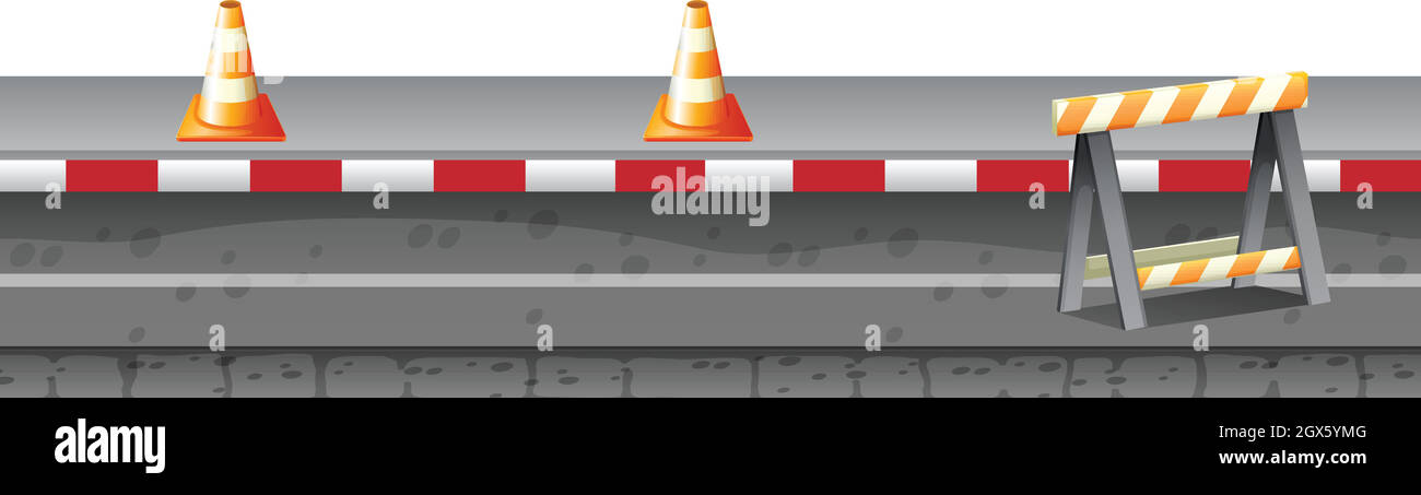 Traffic cones and road isolated Stock Vector Image & Art - Alamy