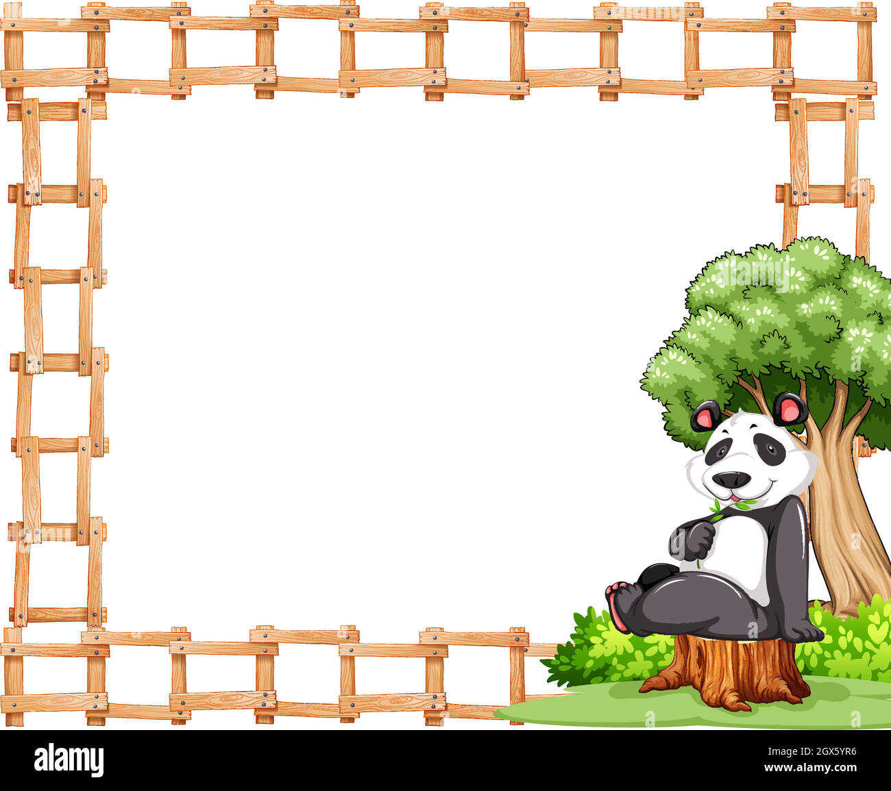 Border design panda illustration hi-res stock photography and images ...