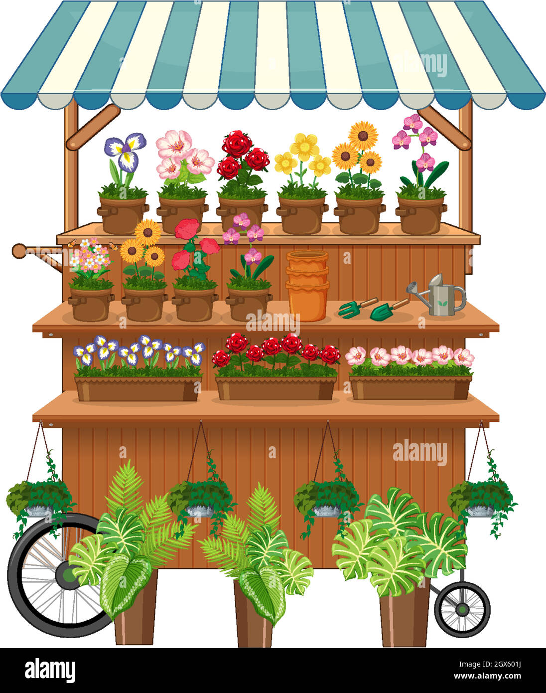 Isolated flower vendor cart Stock Vector Image & Art Alamy