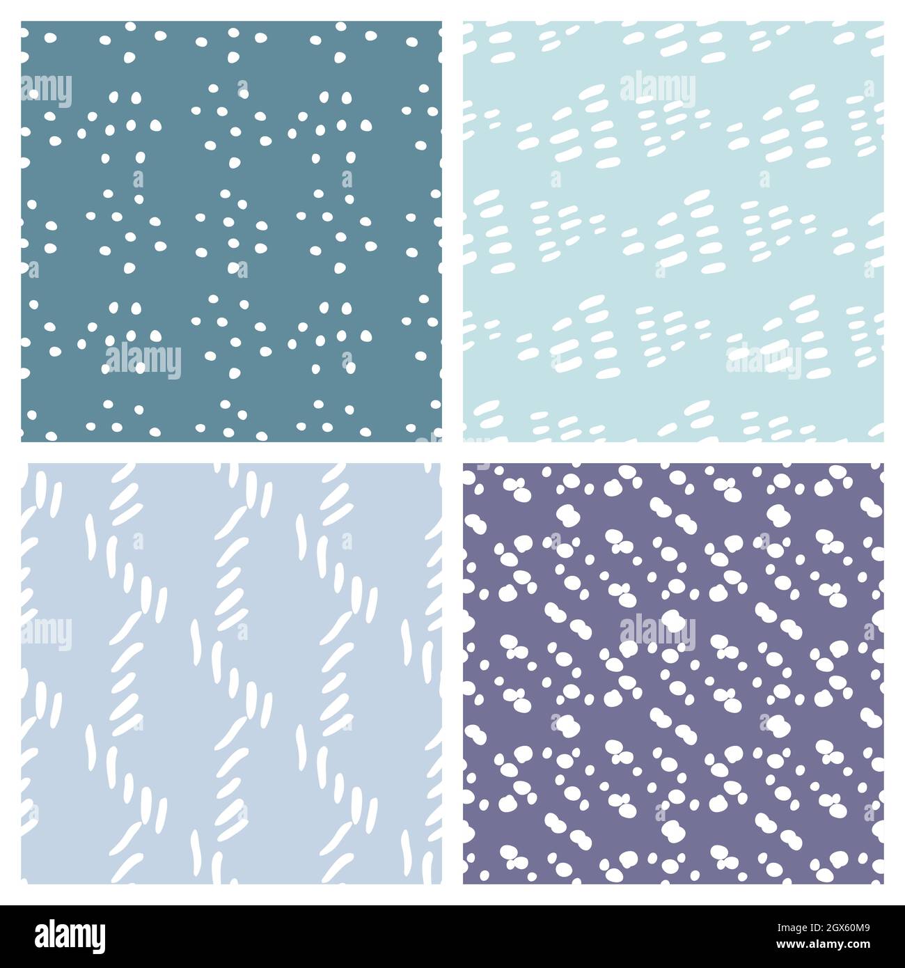 Hand drawn seamless pattern collection. Vector abstract textures ...
