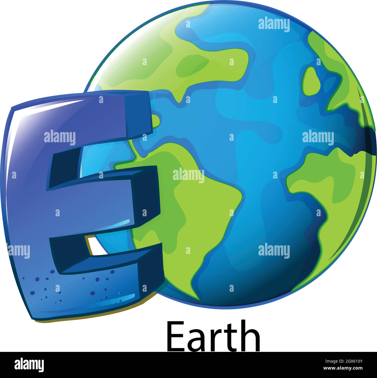 A letter E for Earth Stock Vector