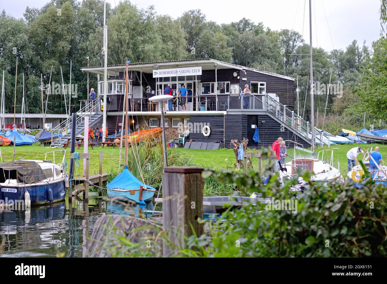 The club house and grounds of Desborough Sailing Club by the River