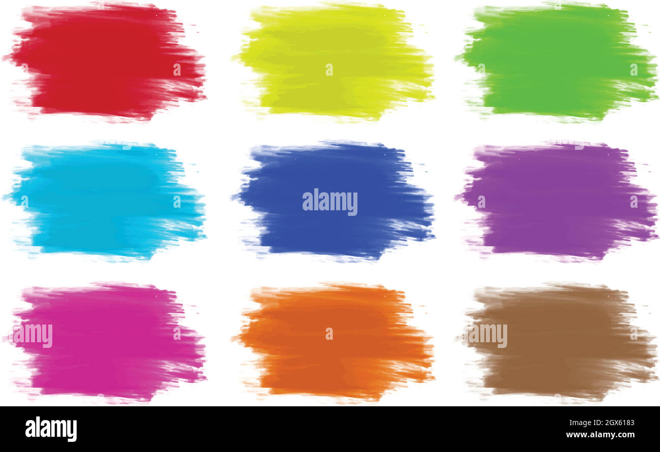 Paint colours set of 9 Stock Vector
