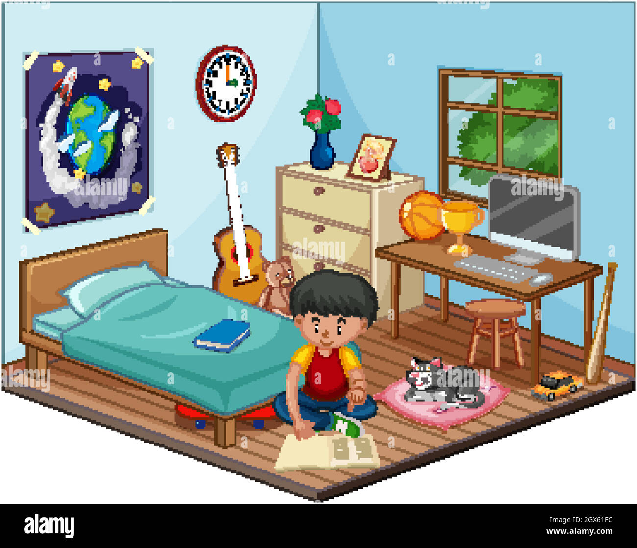Boy's bedroom cartoon hi-res stock photography and images - Alamy Boy's bedroom cartoon hi-res stock photography and images - Alamy