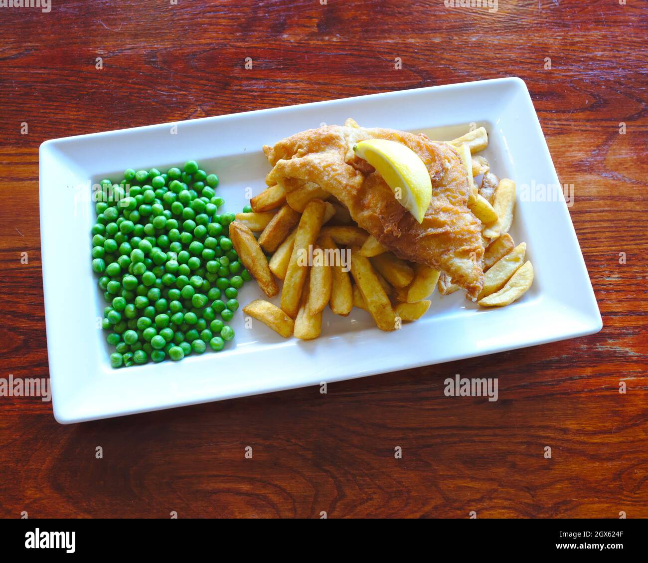 Traditional English Fish and chips pub meal Stock Photo