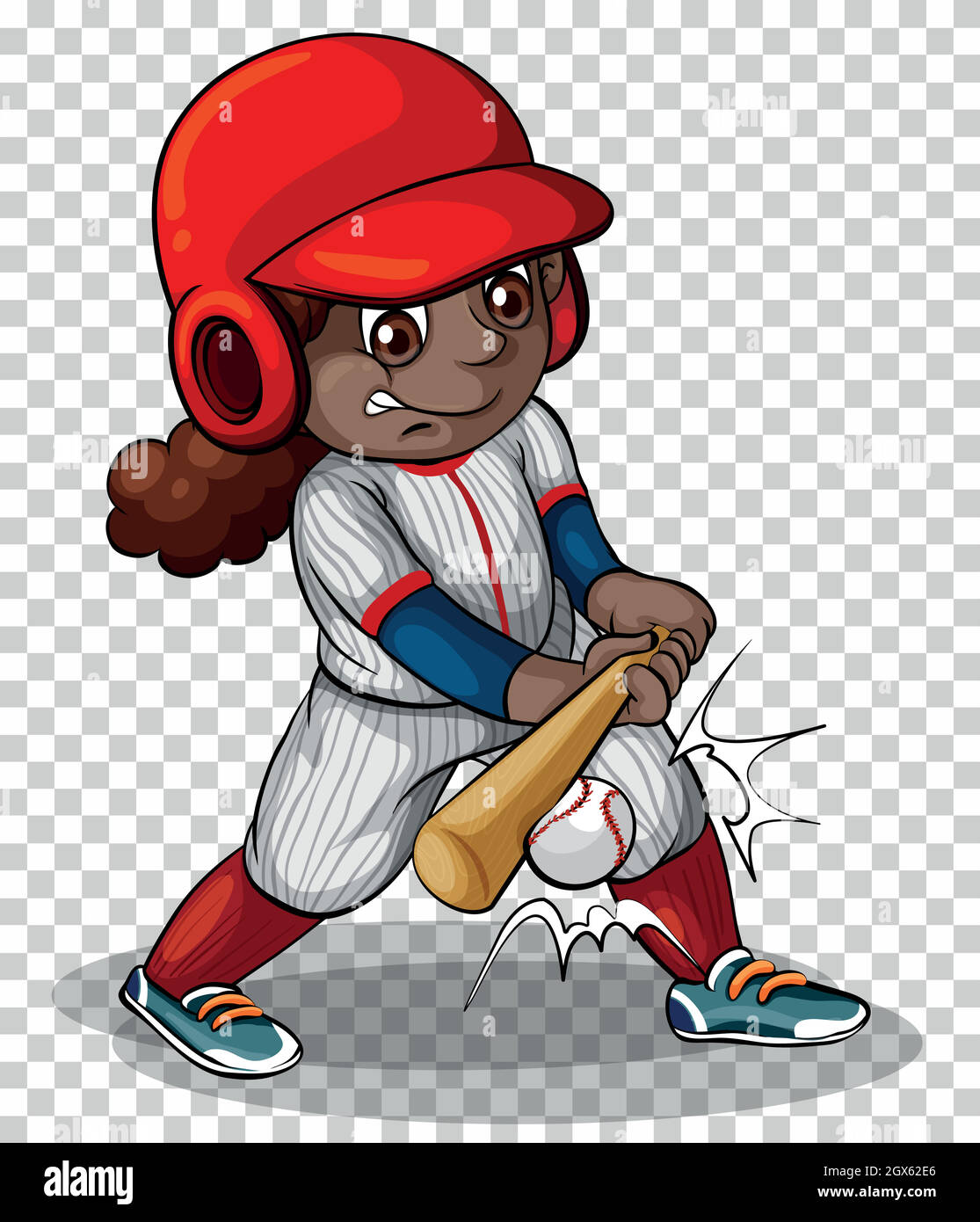 Female baseball player on transparent background Stock Vector Image
