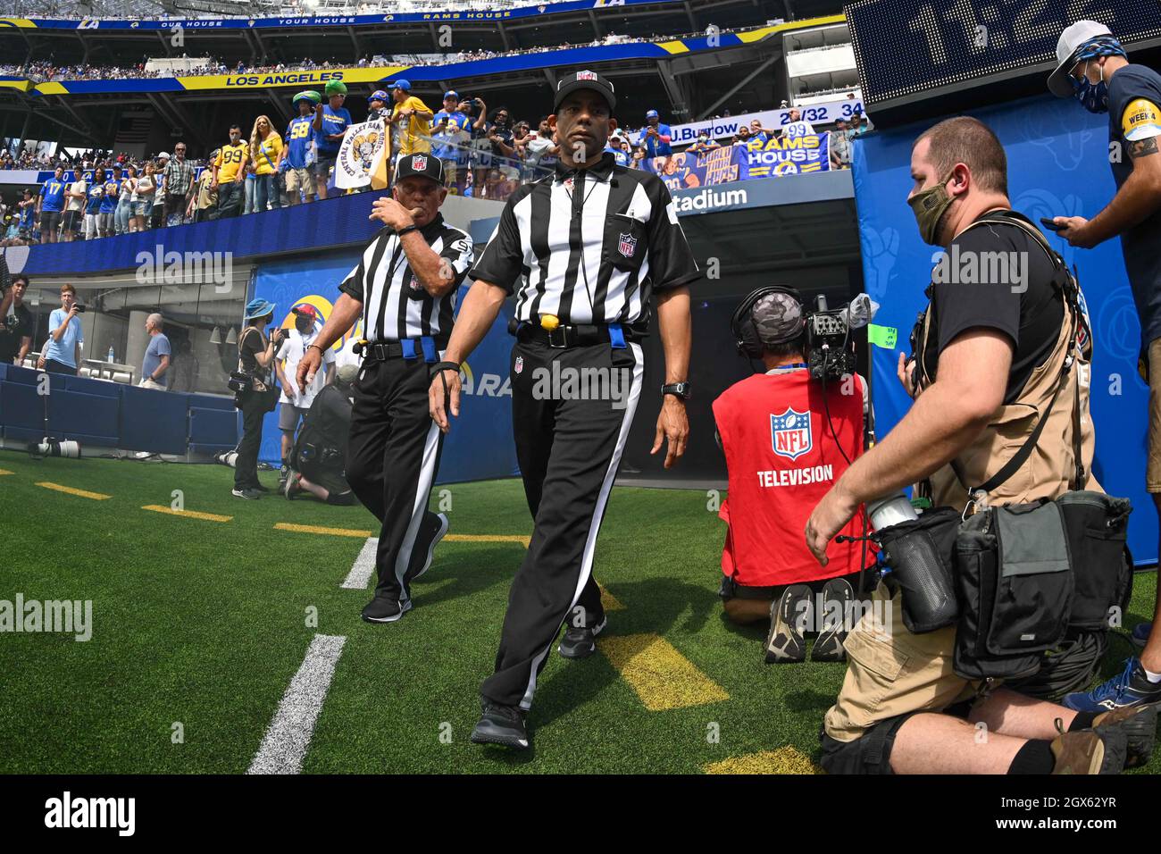 NFL Referees enter SoFi Stadium during an NFL football game between the Los  Angeles Rams and the Arizona Cardinals, Sunday, Oct. 3, 2021, in Inglewood  Stock Photo - Alamy