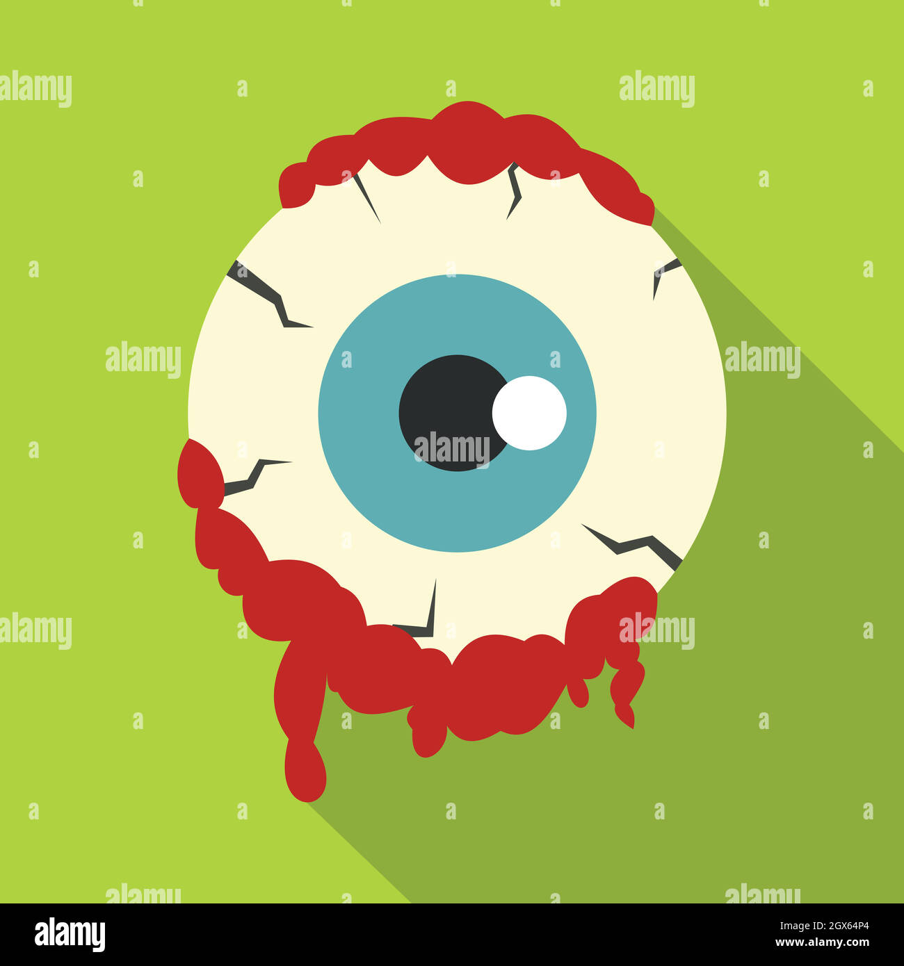 Zombie eyeball icon, flat style Stock Vector
