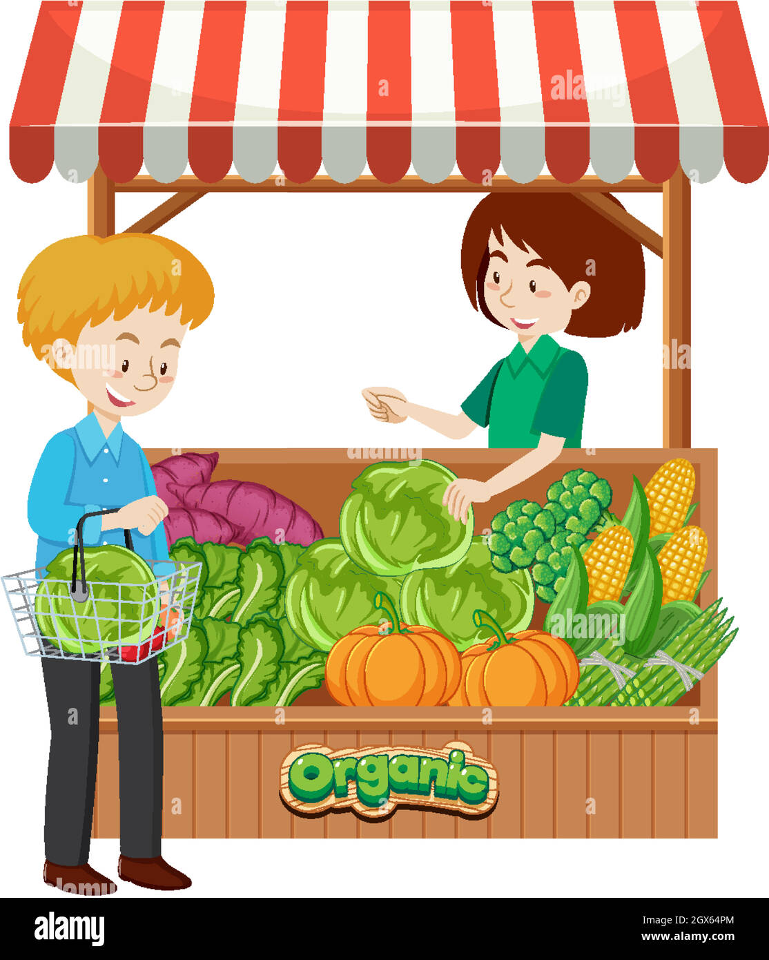 Outdoor vegetable vendor Stock Vector Images - Alamy