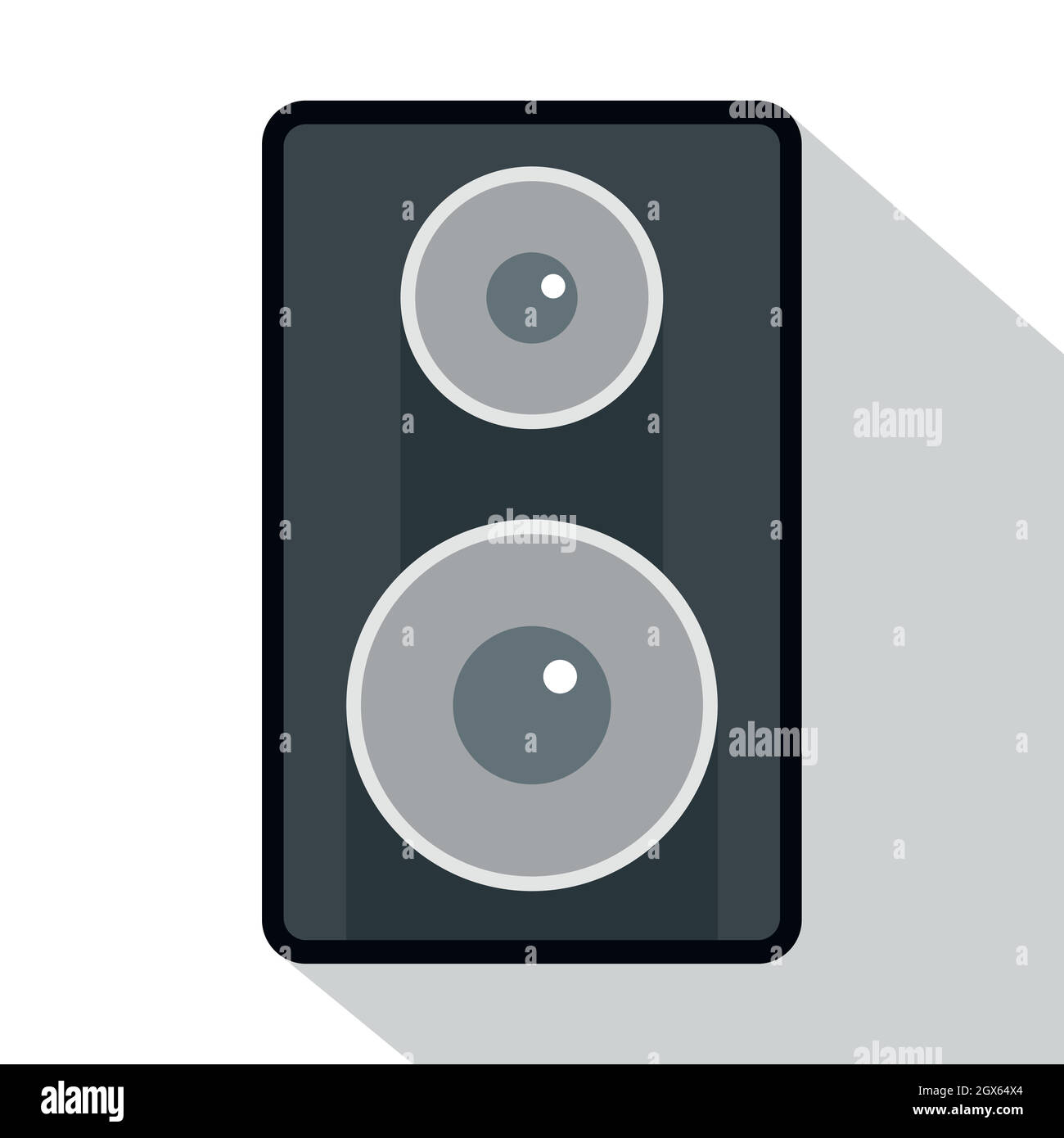 Subwoofer icon, flat style Stock Vector
