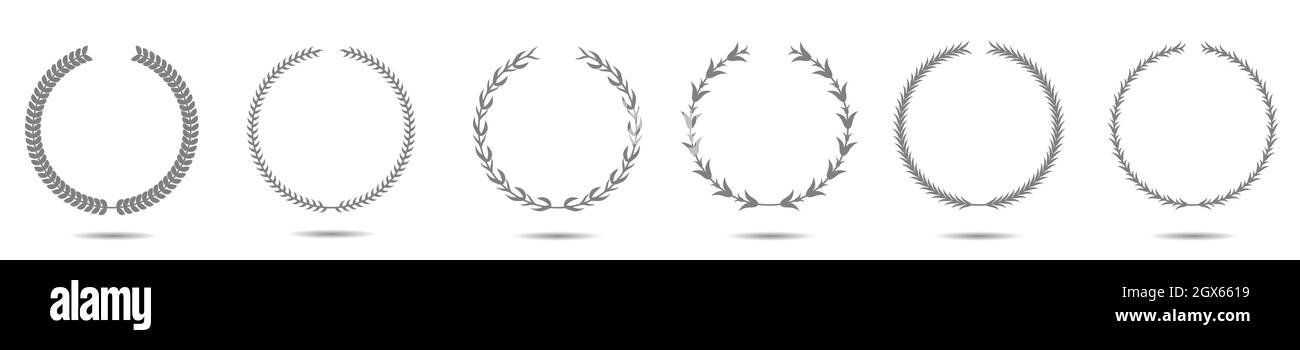 Grey laurel wreath label set Vector illustration Stock Vector Image ...